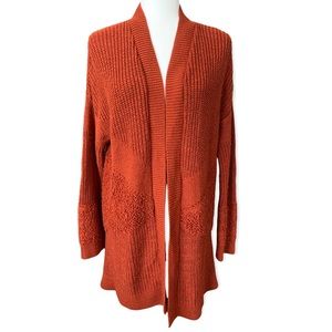 Rust Knit Open Cardigan Stretchy Melrose and Market Boho Size XS